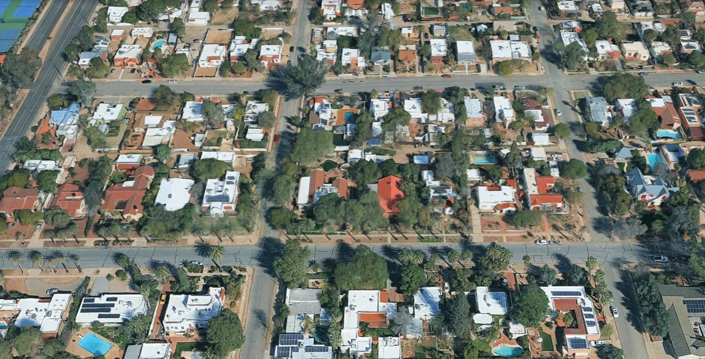Sam Hughes neighborhood aerial view